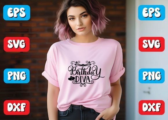 Birthday Diva Svg Design