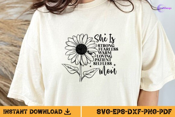 She is Strong Fearless Mom SVG Sunflower Review